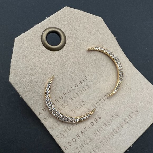 Anthropologie Embellished Crescent Earrings - Picture 3 of 6